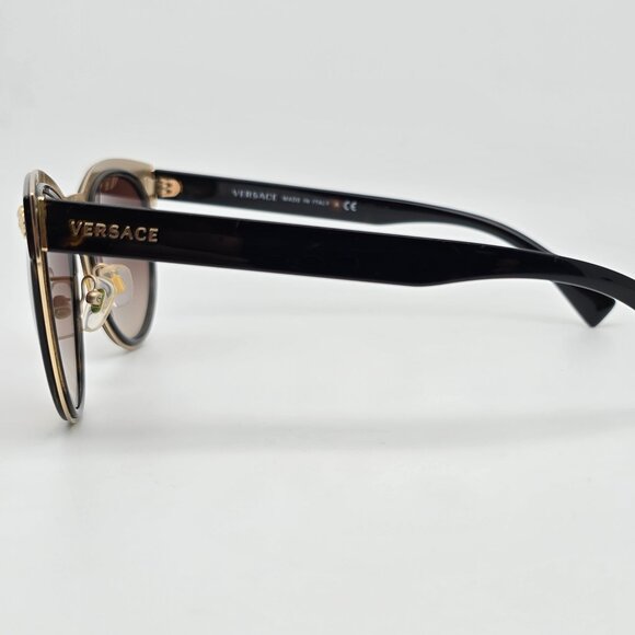 Versace Mod 2198 1252/13 Havana Gold Frame Brown Gradient Lens Sunglasses w Case main image 10